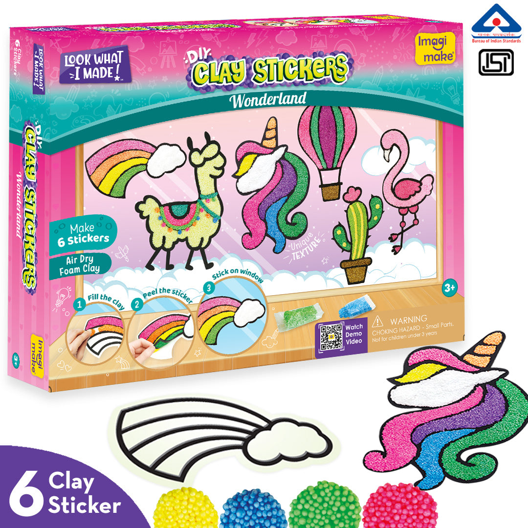 DIY Clay Stickers - Mega Wonderland | Air Dry Foam Clay - EKT3795