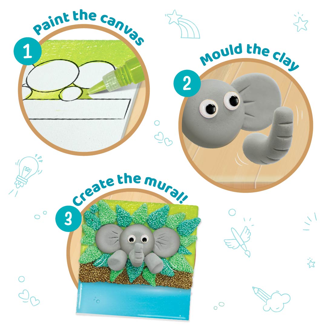 DIY Clay Murals - Jungle | Make 5 Canvases - EKT3800