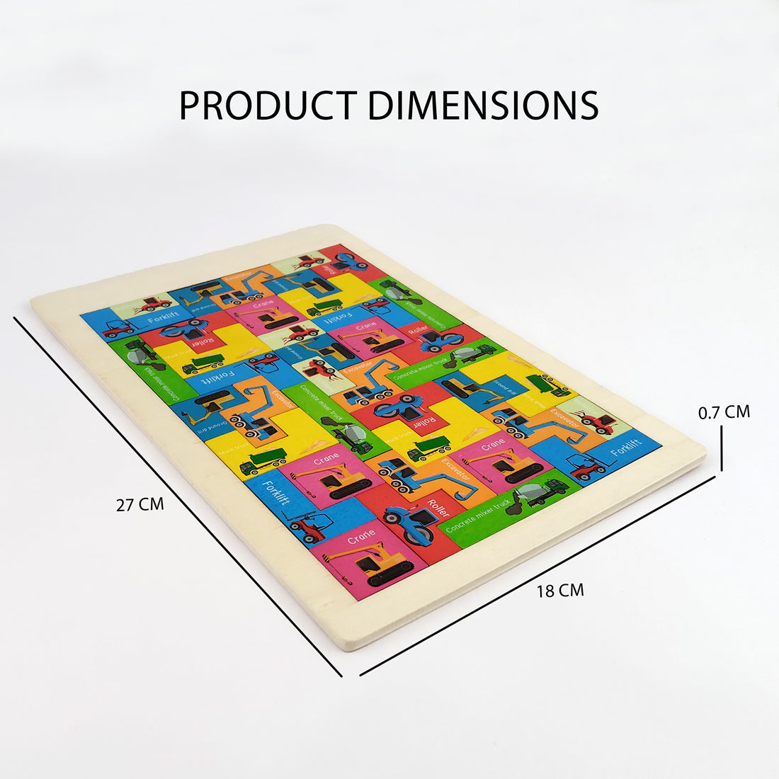 Wooden Intelligence Vehicle Theme Puzzle - EKT3810