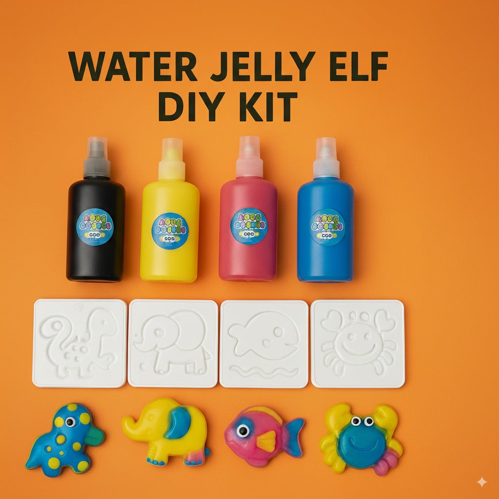 Magic Water Jelly Clay (4 Pieces) | Transformative 3D Art Experience | With Corrugated Box