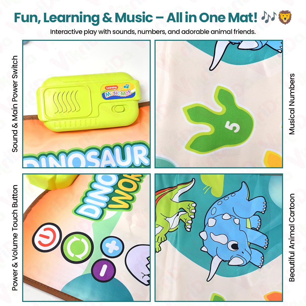 Musical Floor Mat And Paino Keyboard For Babies And Toddlers - EKT3873