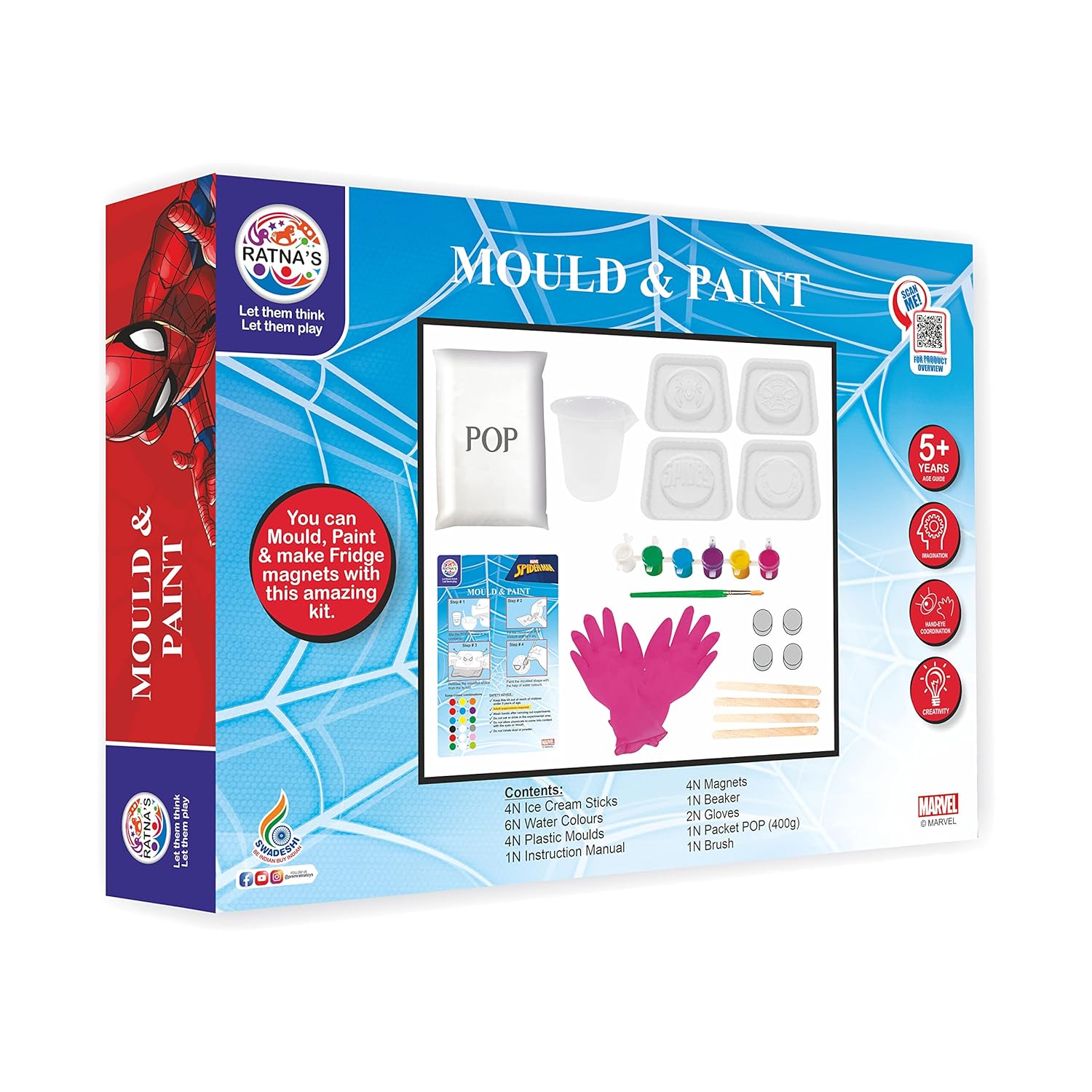 Spiderman Mould And Paint Diy Art & Craft Kit - EKT3896
