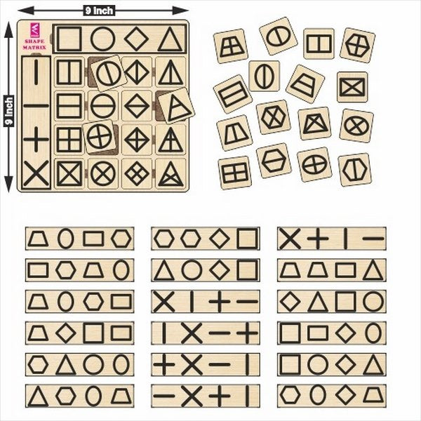Shapes matrix activity game with pattern card - EKW0249