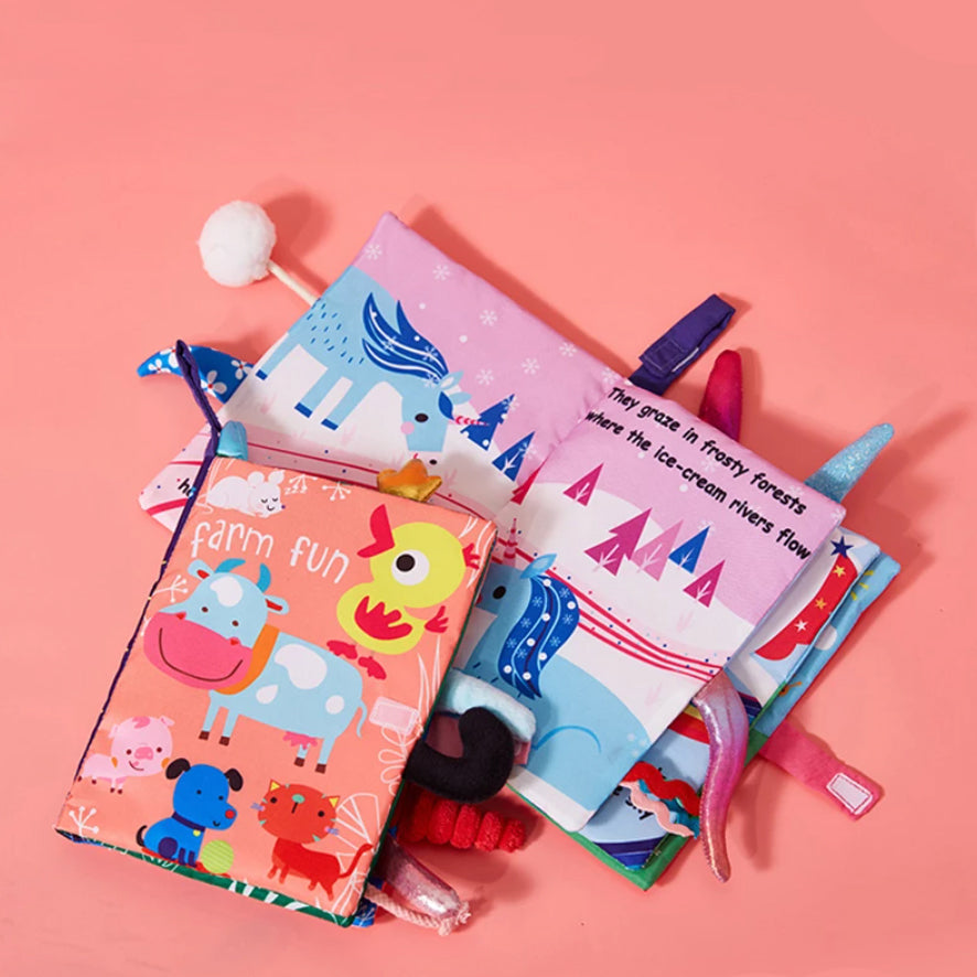 Fidtoy Sensory Fabric Book for Toddlers – Soft Interactive Baby Learning Book
