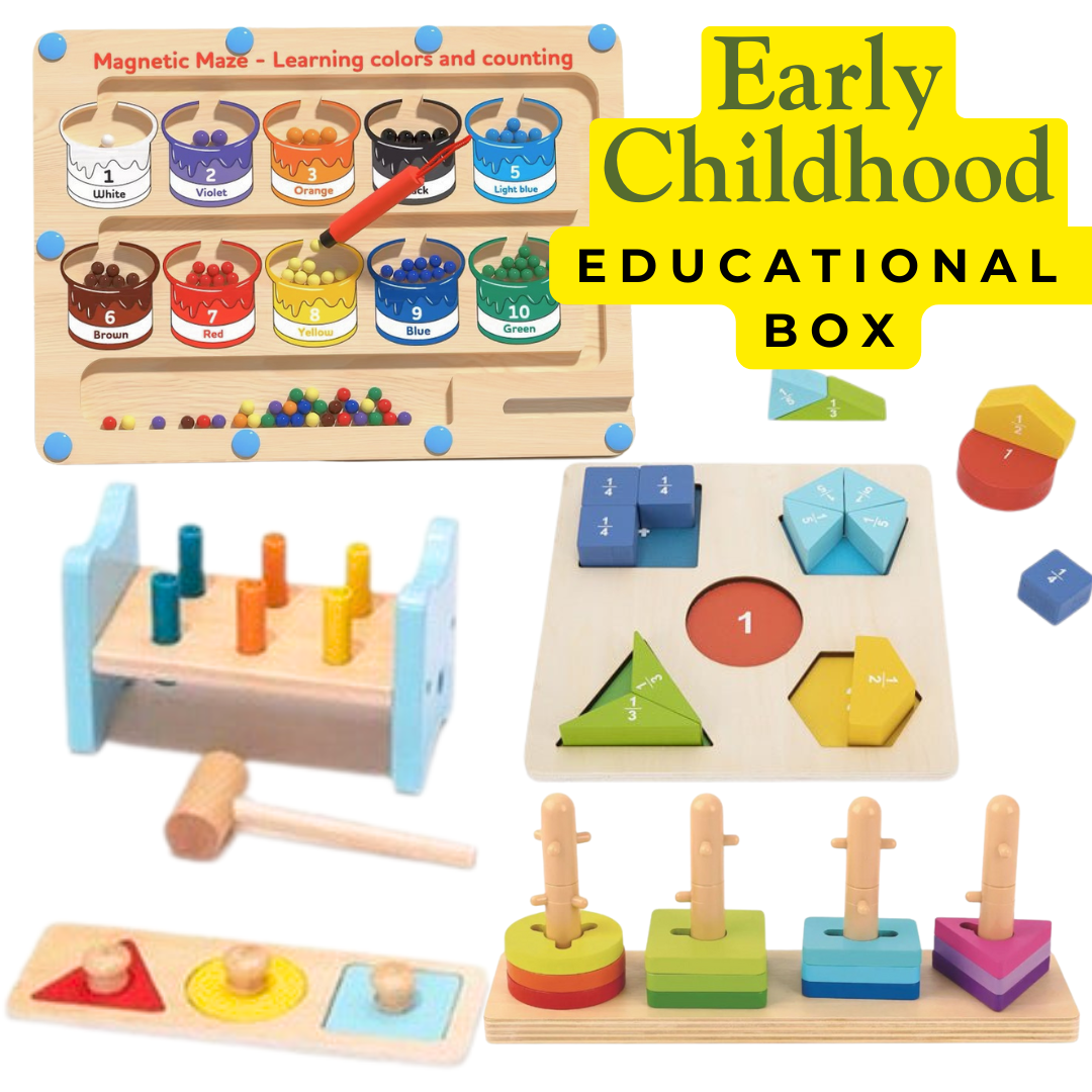 Montessori Wooden Toy Educational Box 5 in 1 Bundle Value Kit