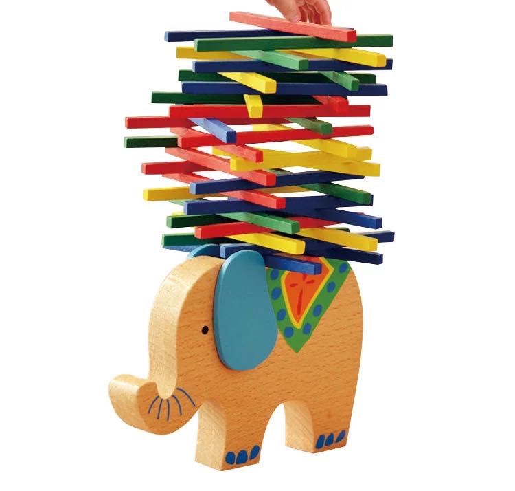 40 Pieces Wooden Elephant Balancing Stacking Game - Fine motor skills toys