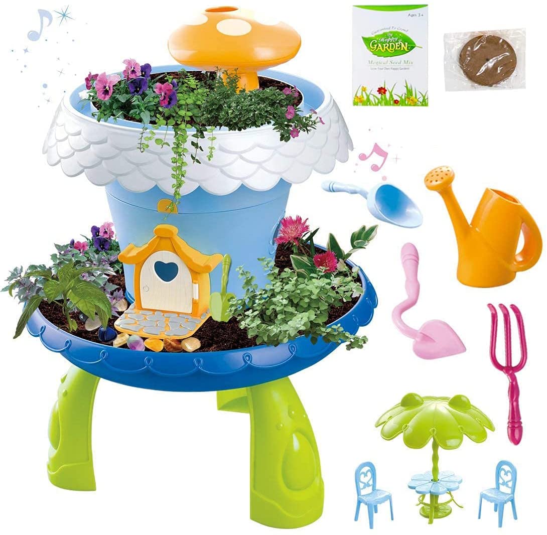 Fairy Tale DIY Miniature Gardening Magical Cottage Play Set and Gardening Accessories for Kids