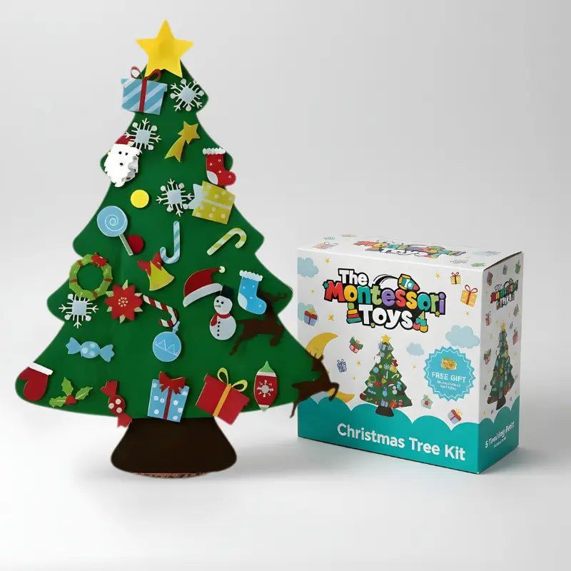 Fidtoy Felt Christmas Tree for Kids – 37in DIY Holiday Decor with 26 Interactive Felt Ornaments