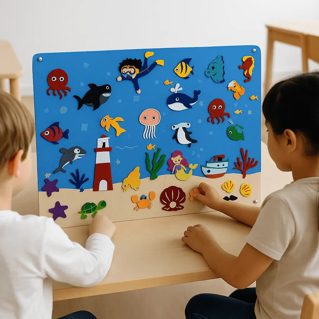 Fidtoy Interactive Farm Kit – Tablero de Fieltro Montessori para Cuentacuentos y Aprendizaje Temprano de Niños Pequeños