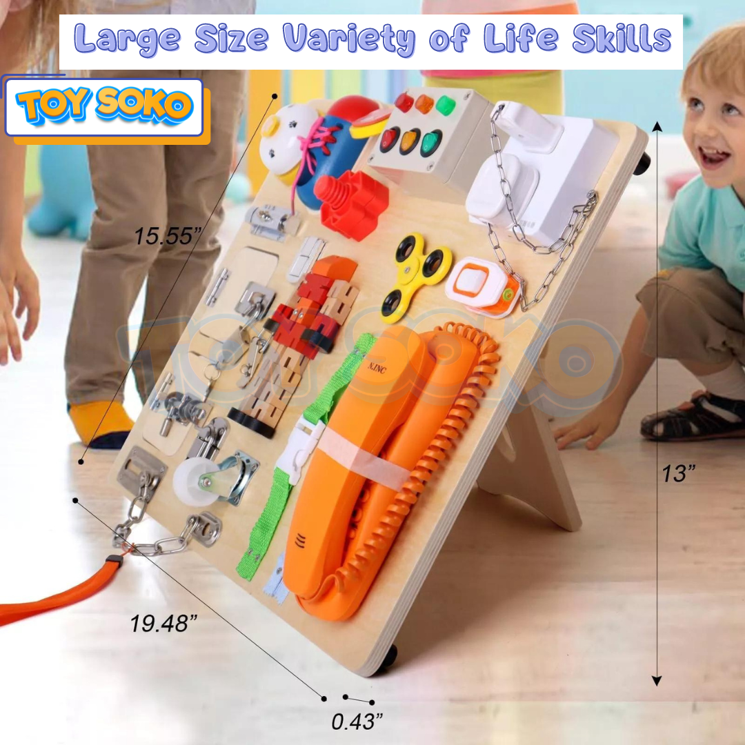 Wooden Busy Board - Montessori Baby Development Toys
