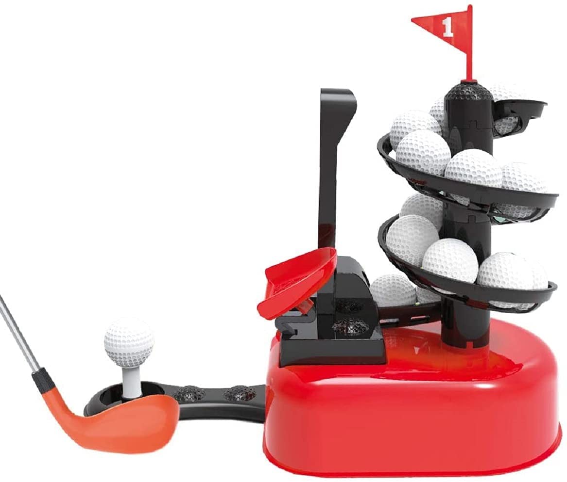 Beginners Golf Training Play Set with Club, Play Balls and Foot Pedal Base Included - Great Indoor and Outdoor Fun Activity for Kids