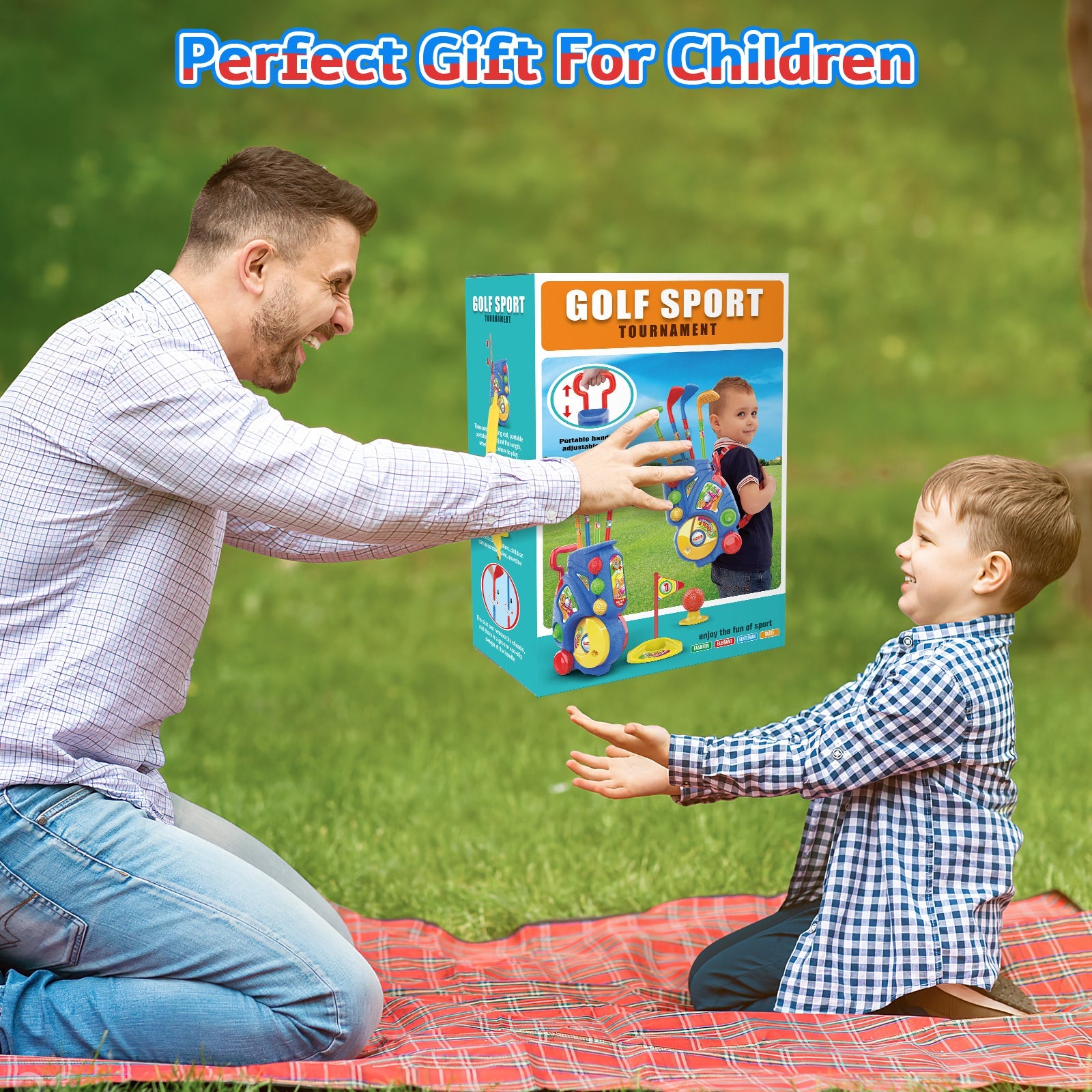 Golf Clubs Toy Set Outdoor Indoor Sports Garden Play Game Toy for Toddlers 3 4 5 Years Old