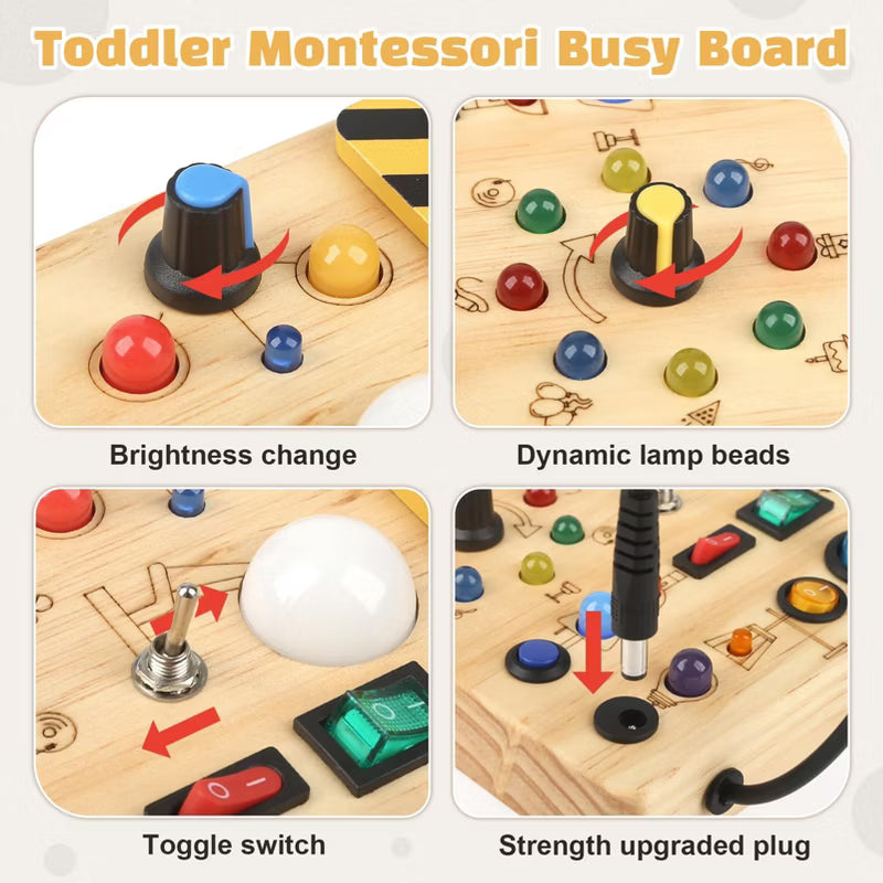 Tableau d'activités Montessori lumineux - Jouet d'apprentissage sensoriel pour tout-petits