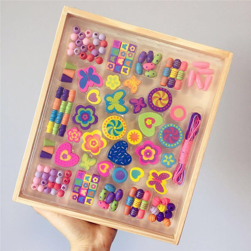 Fidtoy Papillon Perles en Bois pour la Fabrication de Bijoux pour Enfants