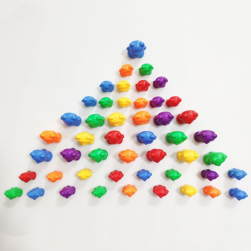 Rainbow Weight Counting Bear With Stacking Cups