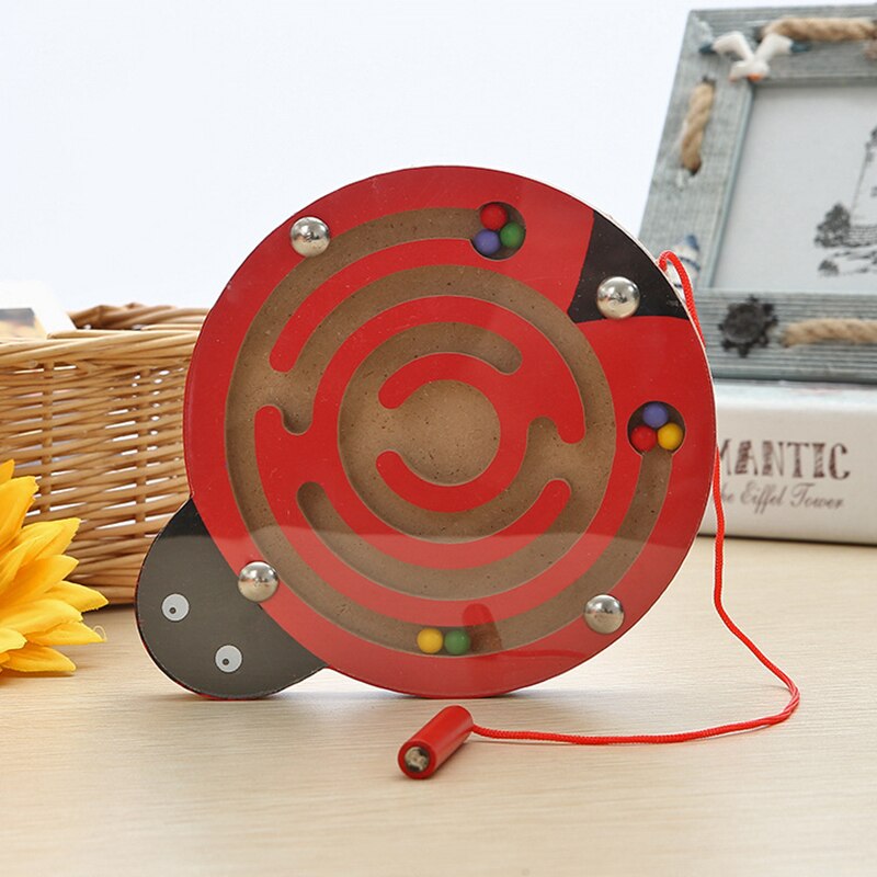 Fidtoy Wooden Magnetic Maze Toy for Toddlers – Montessori STEM Educational Puzzle for Hand-Eye Coordination, Fine Motor Skills, and Early Learning (6-24 Months)