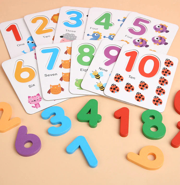 Montessori Wooden Counting Sticks 1-10 Maths and Numbers Activity Set AND Alphabet Letters Word Spelling Game BUNDLE