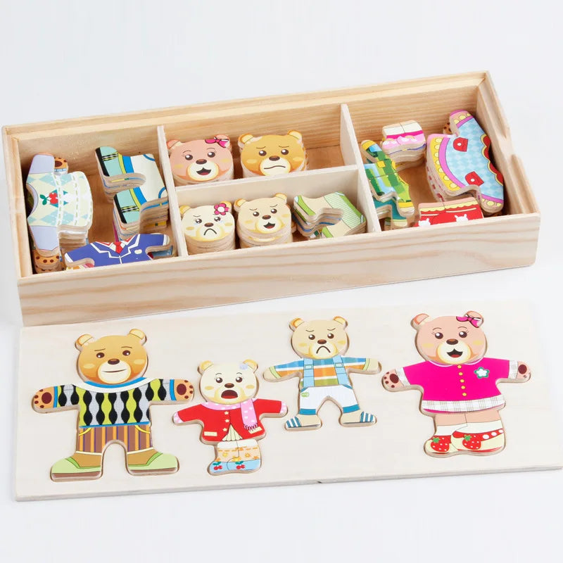 Fidtoy Montessori Wooden Animal Jigsaw Puzzle Toys for Toddlers – Educational & Fun Learning