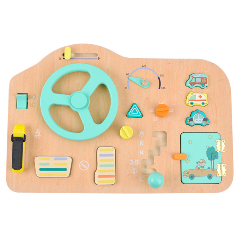Car Simulator Wooden Sensory Busy Board, Montessori, Learning, Fine Motor Skills