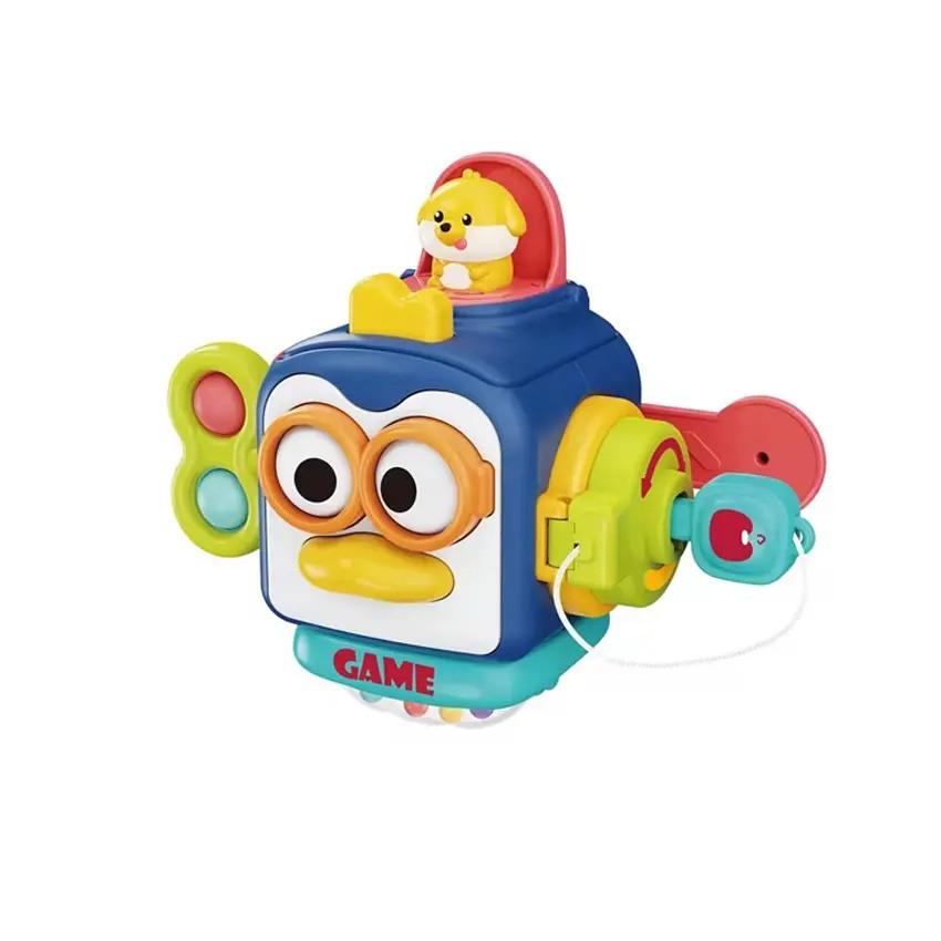 Fidtoy Montessori Busy Activity Cube for Babies – Sensory Travel Toy for Fine Motor Learning and Toddler Development