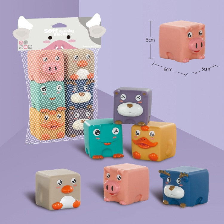Fidtoy Silicone Baby Building Blocks – Soft Stacking Sensory Toys for Babies & Toddlers