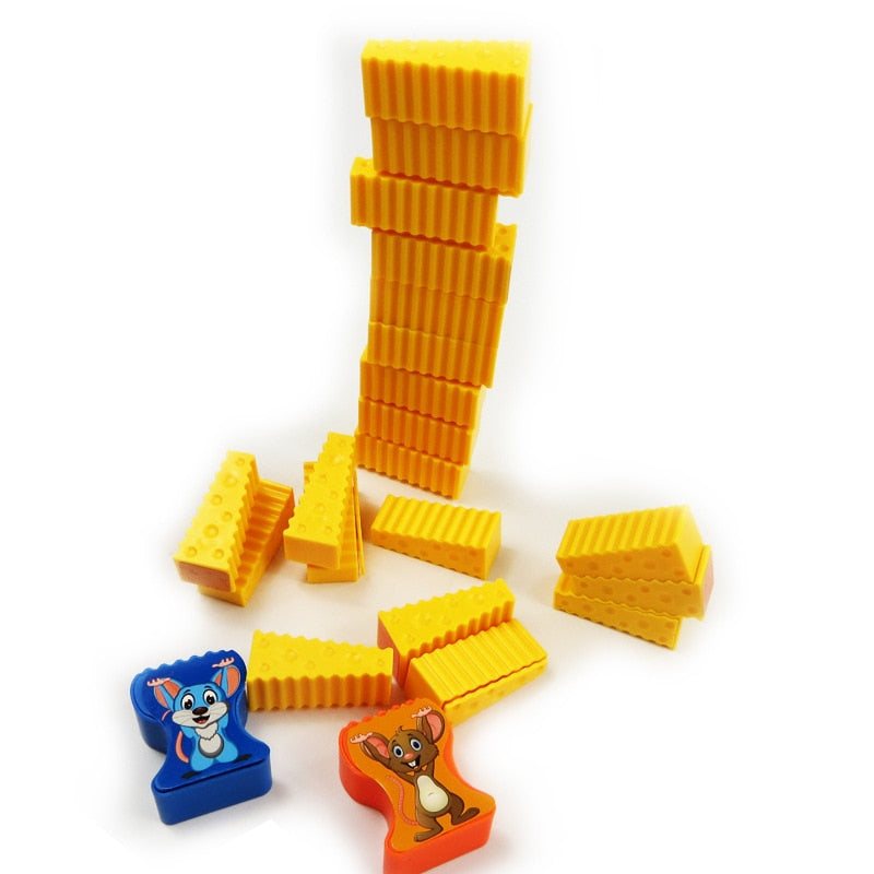 Cheese And Mouse Stacking Building Blocks Game