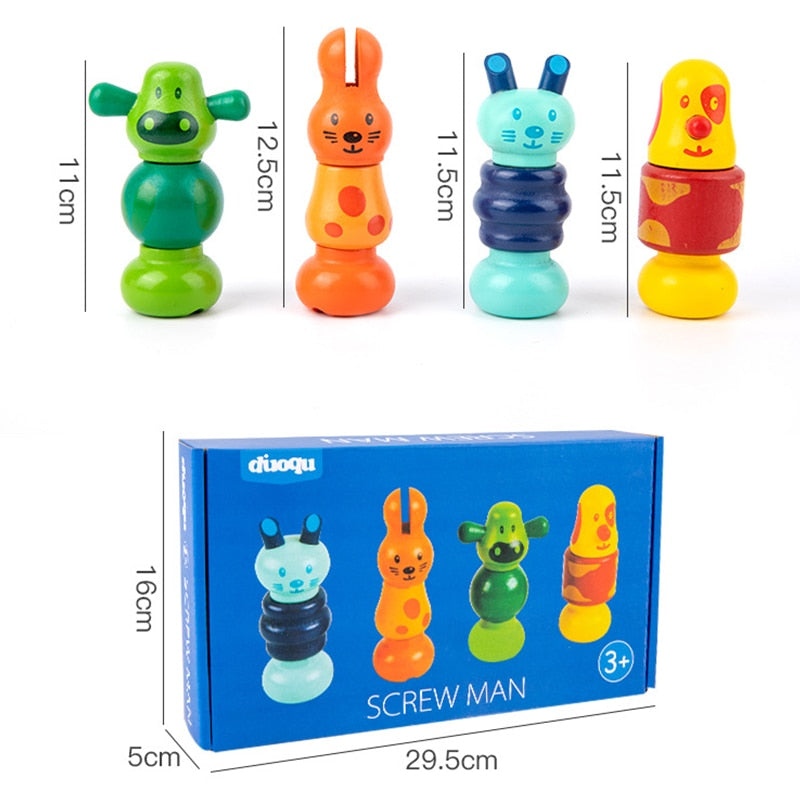 Montessori Animal Screw Nut Assembly DIY Toys