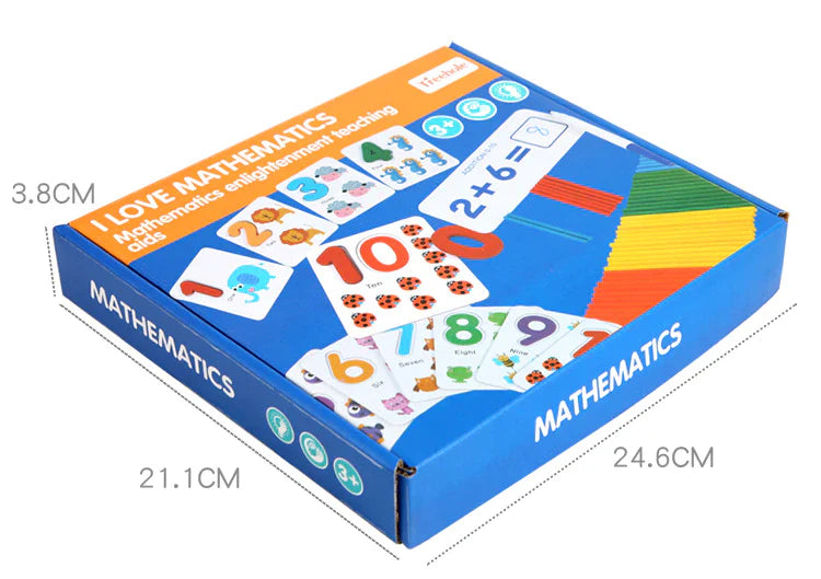 Montessori Wooden Counting Sticks 1-10 Maths and Numbers Activity Set AND Alphabet Letters Word Spelling Game BUNDLE