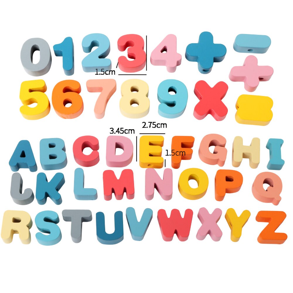 Fidtoy Wooden Stringing Beads Set for Toddlers | Montessori Fine Motor Skills Learning Toy