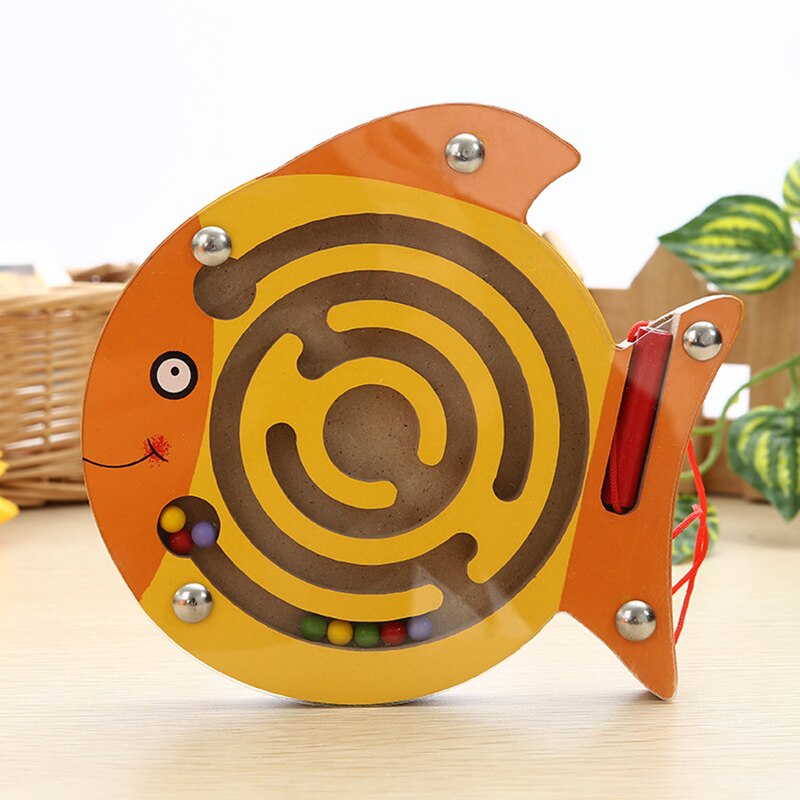 Fidtoy Wooden Magnetic Maze Toy for Toddlers – Montessori STEM Educational Puzzle for Hand-Eye Coordination, Fine Motor Skills, and Early Learning (6-24 Months)