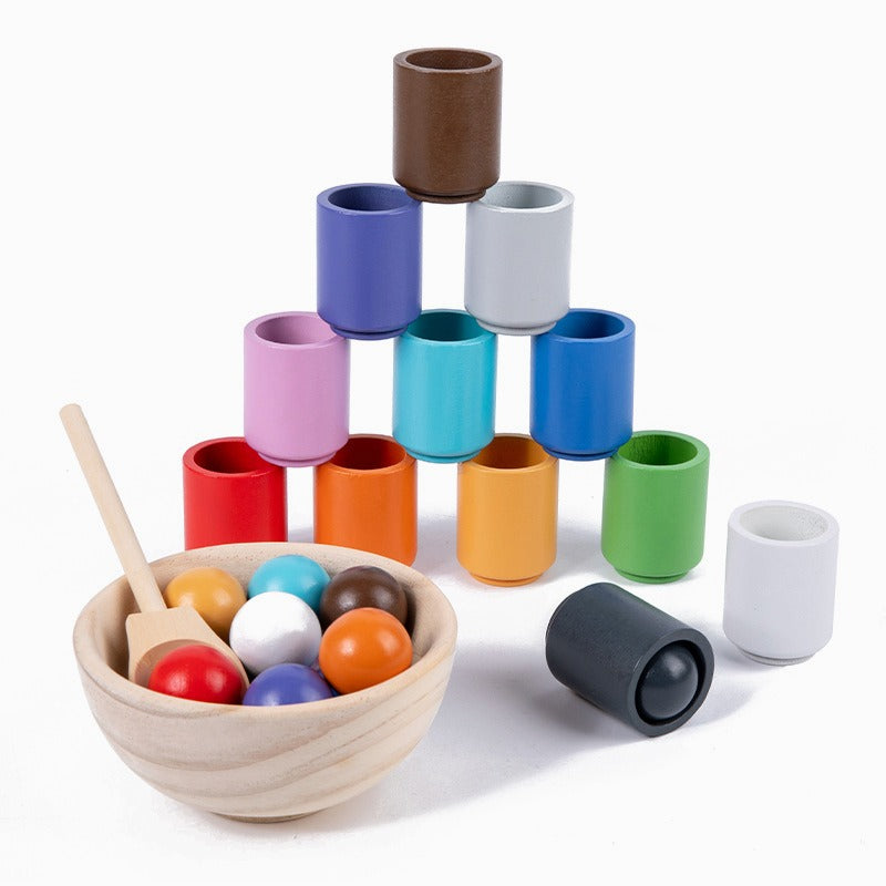 Montessori Scooping Colour Sorter Cups and Balls and bowl