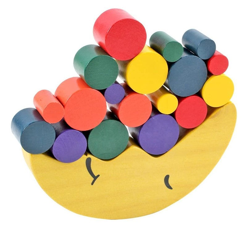 Fidtoy Wooden Moon Balance Stacking Game for Kids Montessori Educational Balance Toy Age 3+
