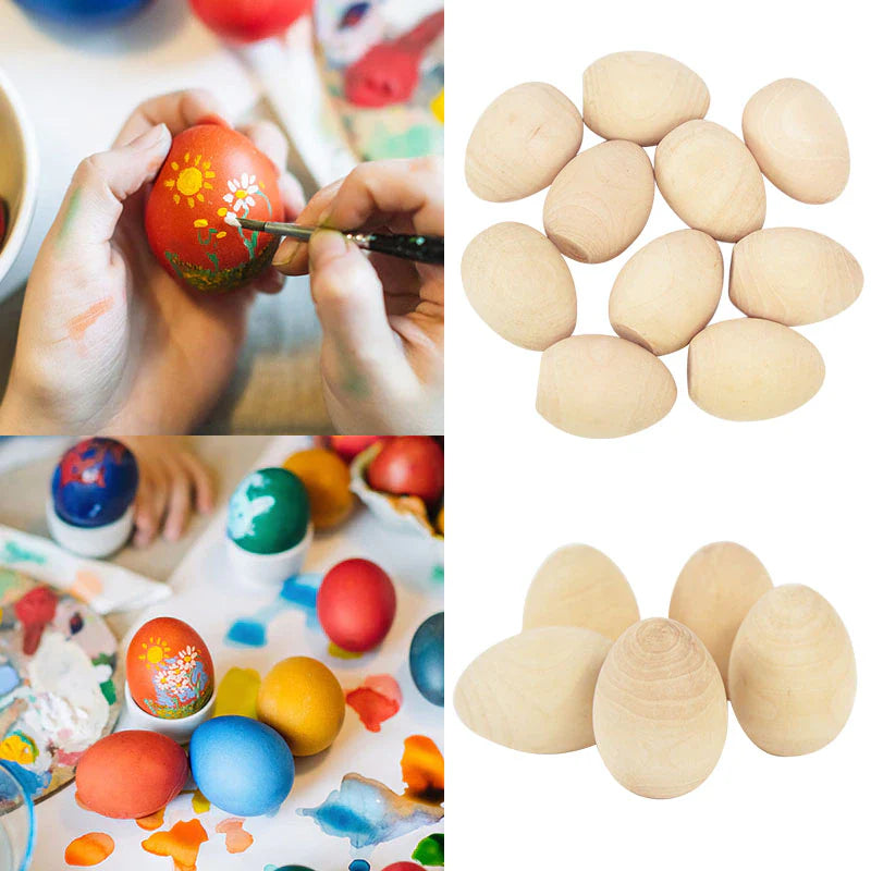 Jumbo Solid Wooden Egg Natural Finish DIY Craft Egg