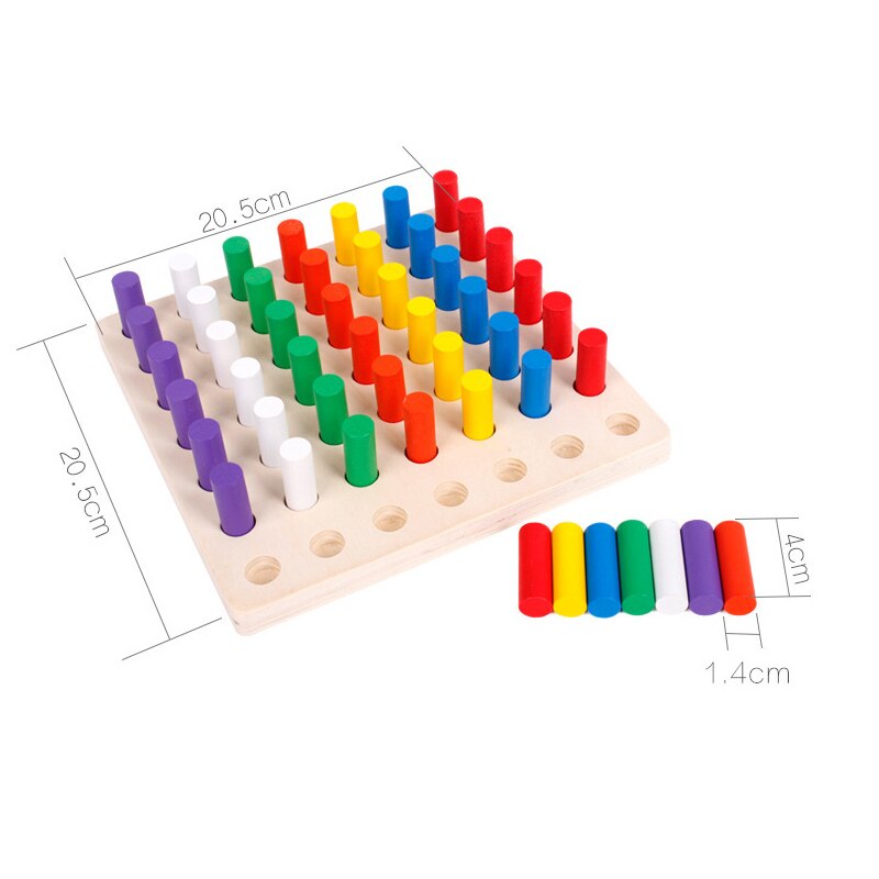 Wooden Montessori Peg Board Educational Toy