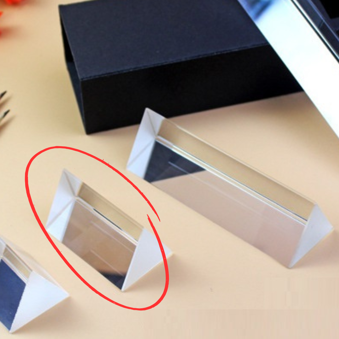 Educational Optical Glass Triple Triangular Prism Physics Teaching Light Spectrum 5cm or 10cm