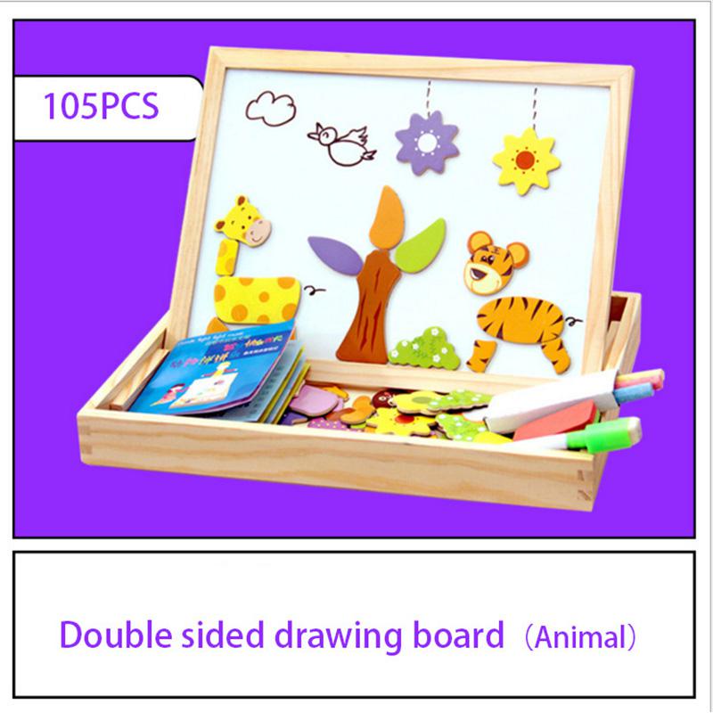 Fidtoy Tableau de Dessin Magnétique Puzzle Jouet pour Enfants 2 ans et plus
