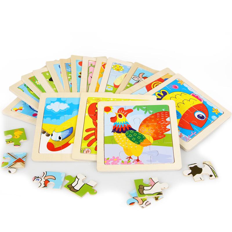 Lot of 10 Wooden Puzzles for Children