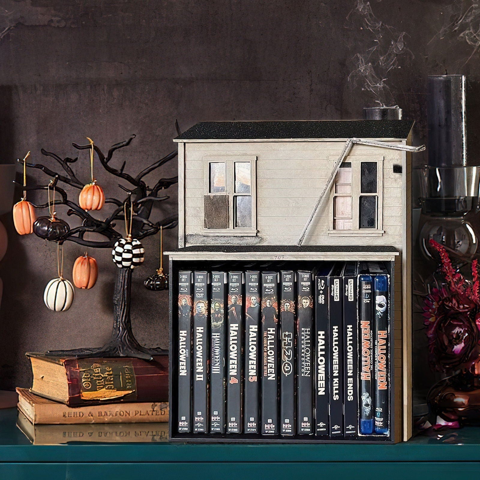 Halloween Michael Myer's House 1978 Media Wooden Storage, Mr. Zombie Workshop Handmade DVD, VHS, Movie Storage DIY | KindlyToys