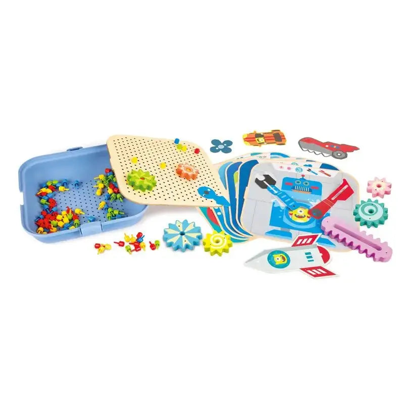 Fidtoy Gear Building STEM Toy Set Kids Pegboard Engineering Kit