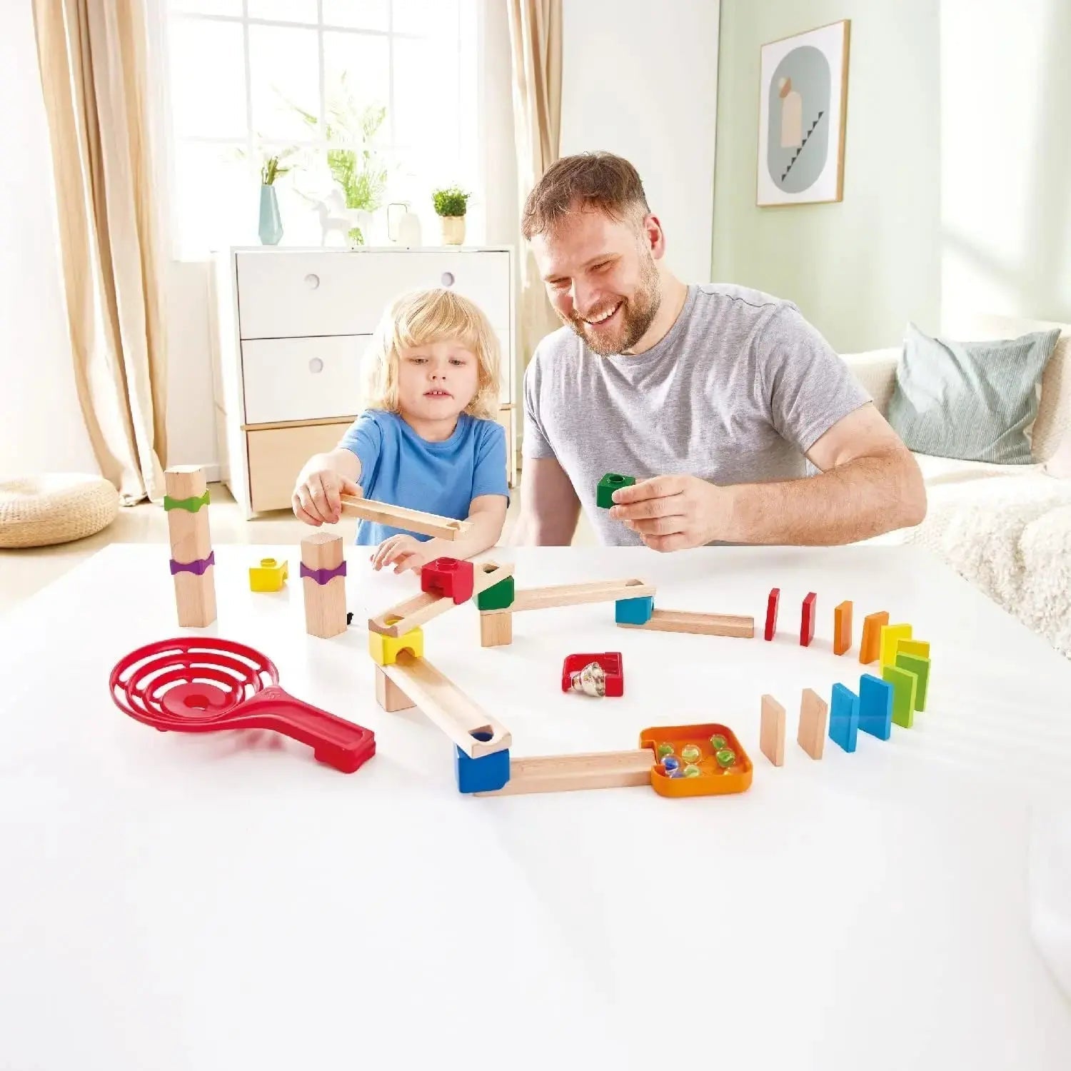 Fidtoy Juguete de Madera Pista de Canicas para Construir DIY para Niños