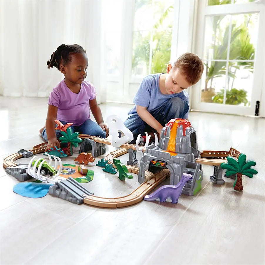 Fidtoy Dinosaur Railway Adventure Train Set Glow Track Toy