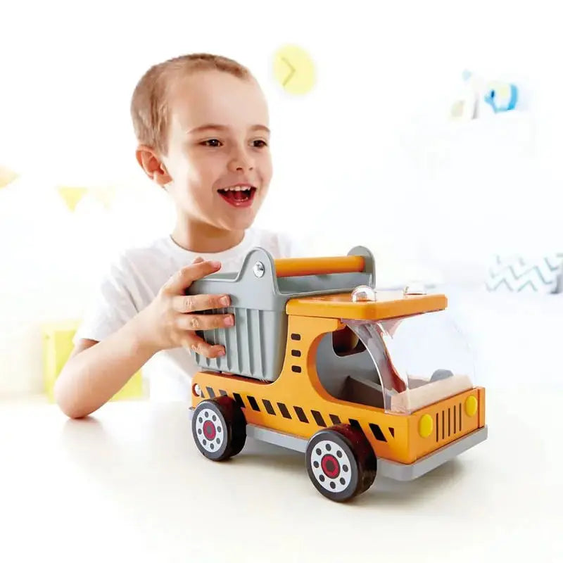 Fidtoy Wooden Dump Truck Toy Kids Construction Vehicle Playset