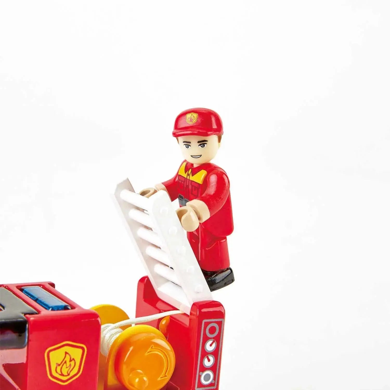 Fidtoy Emergency Services Train Set Wooden Railway Rescue Toy for Kids