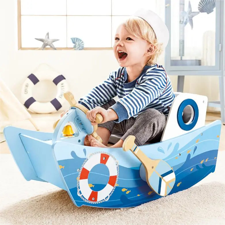 Fidtoy Kids Ride On Boat Toy Rowing Steering Toddler Playset