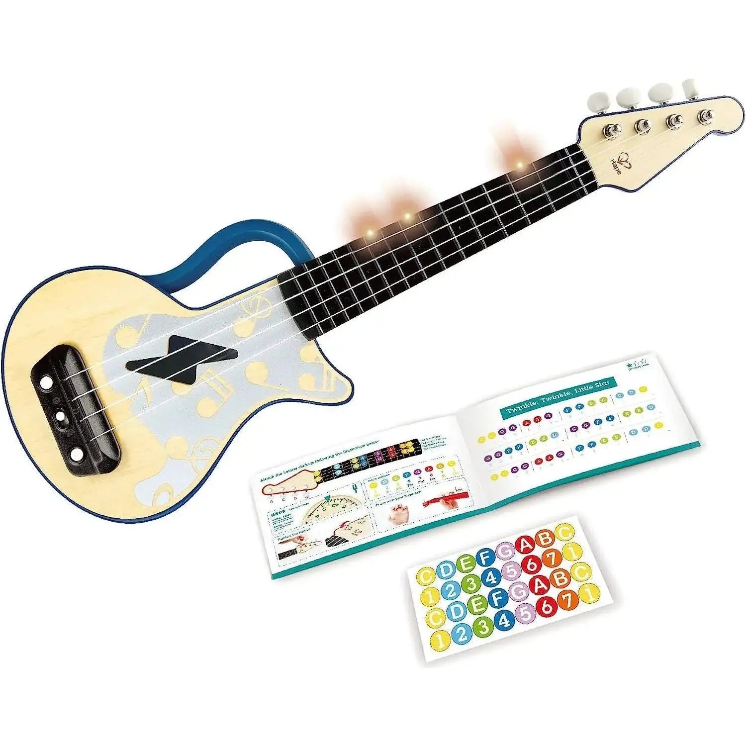 Fidtoy Kids Learning Ukulele Toy Musical Light Guide Instrument