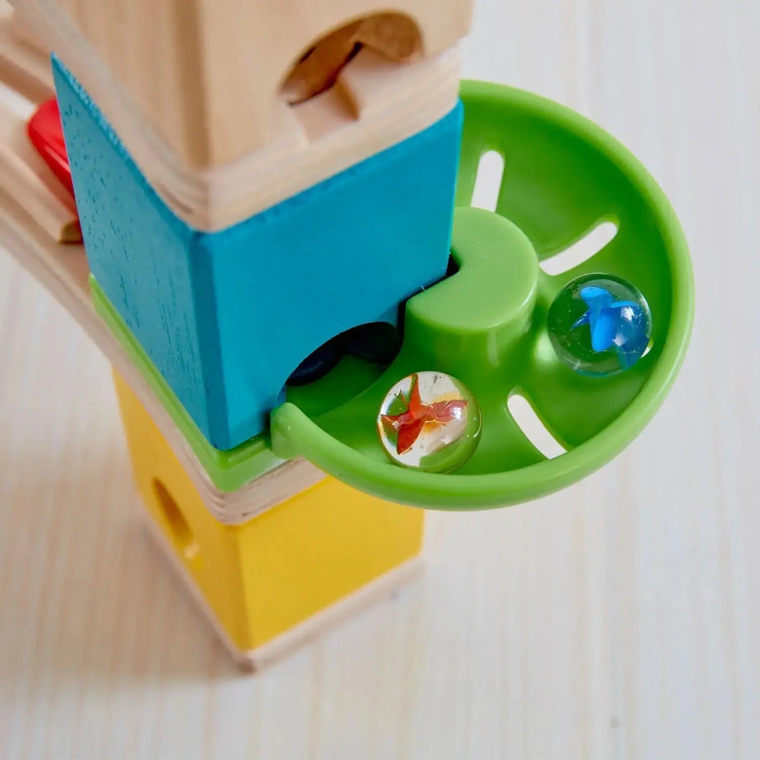 Fidtoy Wooden Marble Race Track Building Set STEM Toy