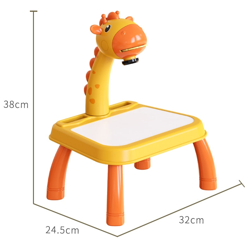Fidtoy Kids Drawing Projector Table Art Tracing Toy with Markers and 72 Pictures