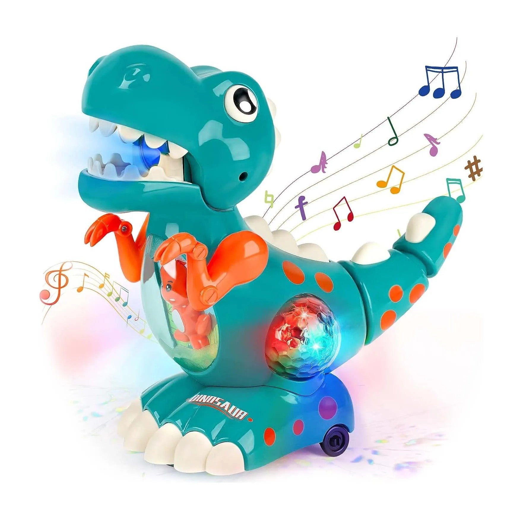 Fidtoy Interactive Crawling Dinosaur Toy for Babies – Musical Light-Up Toddler Crawling Toy with Obstacle Avoidance