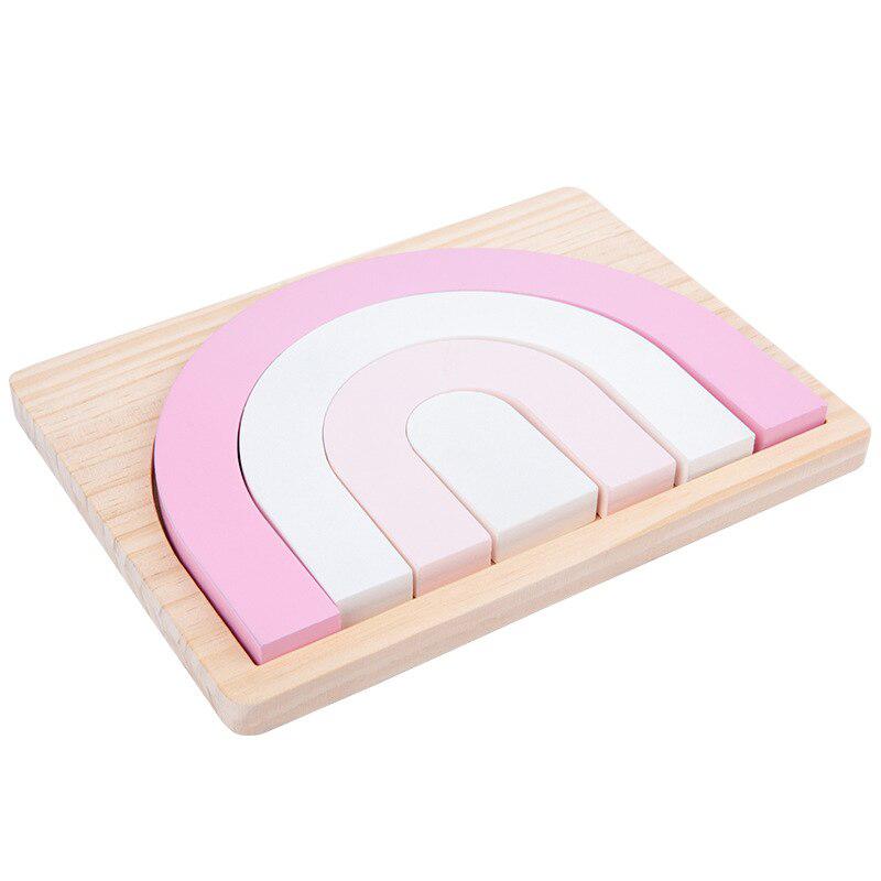 Fidtoy Creative Wooden Blocks Set – Montessori Rainbow Stacking & Imaginative Building Toy