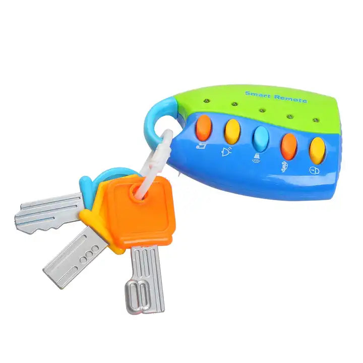 Fidtoy Musical Car Key Toy for Toddlers – Interactive Baby Car Remote Toy with Lights, Sounds & 10 Songs for Early Learning Play